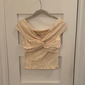 Reformation Off-White Twist Front Blouse